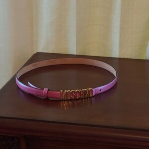 Moschino Pink Belt with Gold Logo